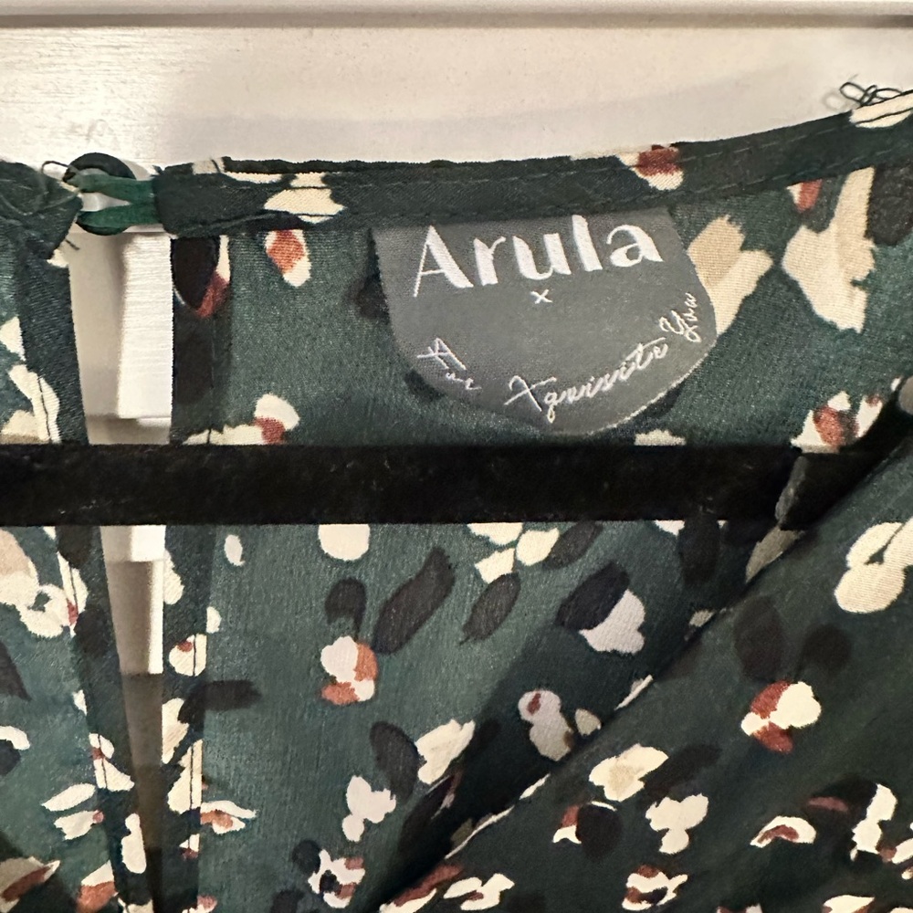 Arula Patterned Dress in Green and Brown